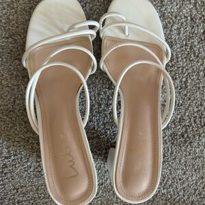 Lulu's White Strappy Heels